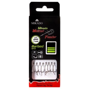 Haczyki z przyponem Mikado Method Feeder MF13 z igłą #12 DB 0.18mm 10cm 8szt.