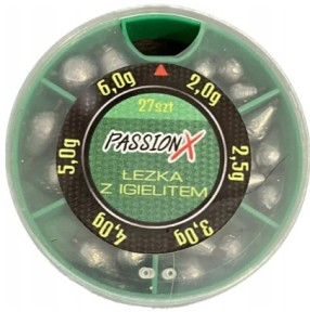 Passion X  ciężarek łezka z igielitem zestaw 27szt 2g-6g