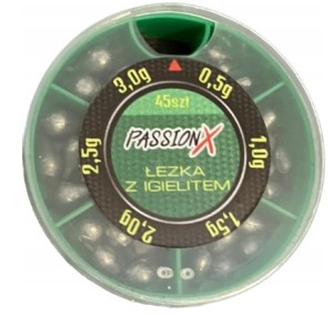 Passion X  ciężarek łezka z igielitem zestaw 45szt 0,5-3g,