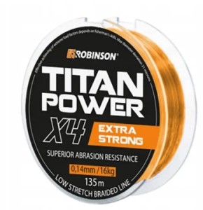 Plecionka Robinson Titan Power X8 0,16mm 135m  Pomarańczowa 