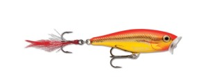 Wobler Rapala Skitter Pop 7cm - SGFR / Steel Gold Fluoresent Red