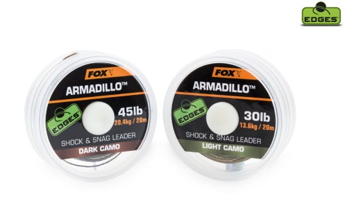 PLECIONKA FOX EDGES Armadillo Shock &amp; Snag Leader Dark Camo 45lb 20,4kg 20m CAC458