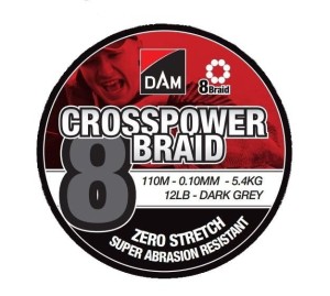 PLECIONKA Dam CROSSPOWER 8 BRAID 0,10mm 110m Dark Grey