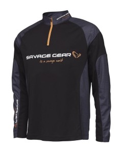 Bluza Savage Gear Tournament Gear Shirt 1/2 Zip XXL Black Ink