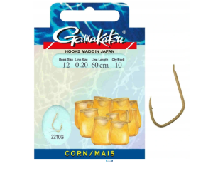 Haczyki z przyponem Corn roz. 12 2210G Gamakatsu 