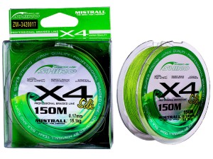 Plecionka Mistrall Shiro X4 Silk zielona- 0,28 30,5KG 150M 