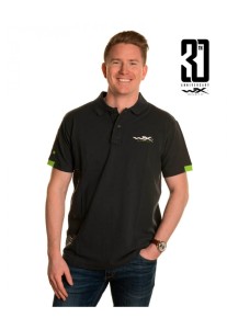 WX Premium Polo Charcoal w Flash Green S/M