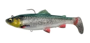 GUMA SAVAGE GEAR 4D RATTLE SHAD - GREEN SILVER
