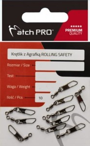 Krętlik z Agrafką ROLLING SAFETY 10szt. Matchpro Nr.14/4kg 10s 