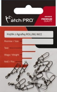 Krętlik z Agrafką ROLLING NICE 10szt Matchpro Nr.10/12kg 