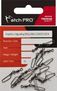 Krętlik z Agrafką ROLLING COASTLOCK 10szt Matchpro Nr14/4kg