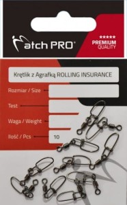 Krętlik z Agrafką ROLLING INSURANCE 10szt. MatchPro Nr.12/6kg 