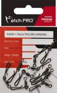 Krętlik + Złącze ROLLING HANGING 10szt MatchPro Nr.6/14kg 10s