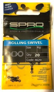 Krętlik Spro Matt Black Rolling Swivel #6
