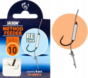 Haczyki Jaxon method feeder z przyponem- r.8