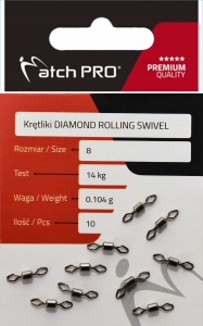MatchPro Krętliki DIAMOND ROLLING SWIVEL roz 8