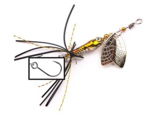 LARVA MAYFLY MICRO SPINNER - 5cm/4g Brown Trout Single hook