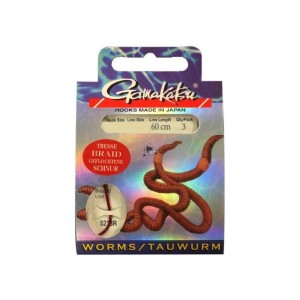 GAMAKATSU BOOKLET WORM 5213R BRAID #8-0.20MM 60CM