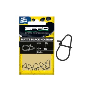 SPRO AGRAFKI MATTE BLACK HD SNAP -9,5MM 35KG 15SZT.