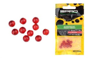 ROUND SMOOTH GLASS BEADS Red Ruby - 4mm - SPRO - Stopery szklane - 10szt.