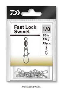 FAST LOCK SWIVEL Rozm. 2/0 / 18kg - Daiwa - Agrafka z krętlikiem - 10szt.