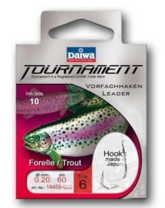Haki pstrągowe Daiwa Tournament r6  z przyponem  