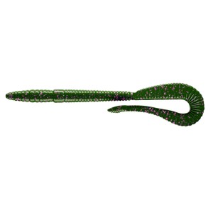Libra Lures Bass Crazy Twist Tail Worm 14cm - 030 / DARK GREEN WITH PURPLE PEPPER 8pcs (KRYL)