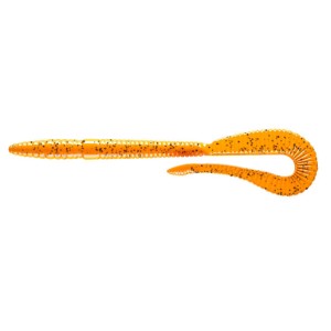 Libra Lures Bass Crazy Twist Tail Worm 14cm - 011 / HOT ORANGE WITH BLACK PEPPER 8pcs (KRYL)
