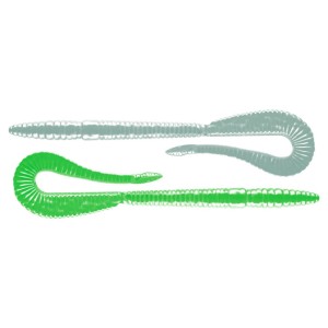 Libra Lures Bass Crazy Twist Tail Worm 14cm - 000 / GLOW UV GREEN 8pcs (KRYL)