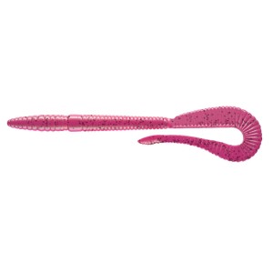 Libra Lures Bass Crazy Twist Tail Worm 14cm - 019 / HOT PINK WITH BLACK PEPPER 8pcs  (KRYL)