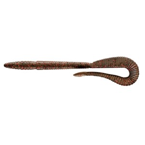 Libra Lures Bass Crazy Twist Tail Worm 14cm - 037 / LIGHT BROWN WITH RED & BLACK PEPPER 8PCS (KRYL)