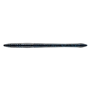 Libra Lures Bass Fat Stick Worm 12.8cm - 040 / BLACK WITH BLUE PEPPER 8PCS (KRYL)