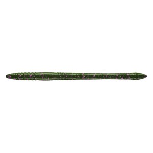 Libra Lures Bass Fat Stick Worm 12.8cm - 030 / DARK GREEN WITH PURPLE PEPPER 8PCS (KRYL)
