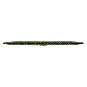 Libra Lures Bass Fat Boy Wacky Worm 12.8cm - 030 / DARK GREEN WITH PURPLE PEPPER 8PCS (KRYL)