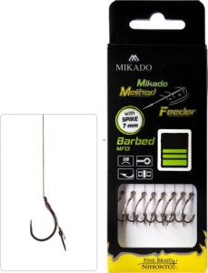 MIKADO PRZYPON MF - Z IGŁĄ - hak z zadziorem nr 12 / plecionka: 0.12mm/10cm HMFB213I-12 