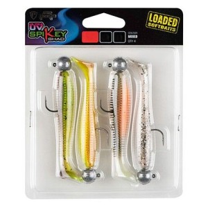 Zestaw przynęt gumowych Fox Rage Spikey Shad Mixed UV Colour Pack Loaded rozm.3/0, 10g/9cm (4szt.)