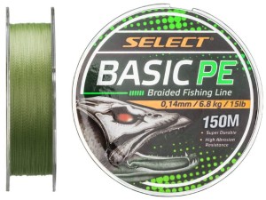 Plecionka Select Basic X4 PE 0,18mm 150m 22lb/9.9kg Ciemnozielona 