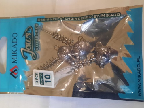 CIĘŻAREK GŁÓWKA JAWS Z WKRĘTEM 10g op.3szt Sklep Rybka