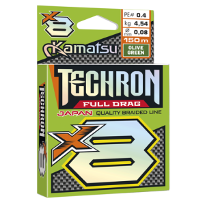 PLECIONKA KAMATSU TECHRON FULL DRAG X8 OLIVE GREEN #0.8 0,12mm