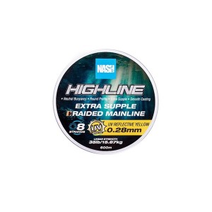 Plecionka NASH Highline Extra Supple Braid UV Yellow 35lb/0.28mm 600m