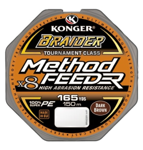 Konger Plecionka Braider X8 Method Feeder Dark Brown 0,14mm/150m
