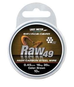 Przyponówka Stalowa Savage Gear Raw49 Steel Wire 0.45mm 16kg/35lbs 10m Uncoated Brown