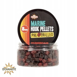 Pellet przynętowy Dynamite Baits Marine Halibut Hook Pellets Pre-Drilled 8mm |(Morski Halibut)| 110g