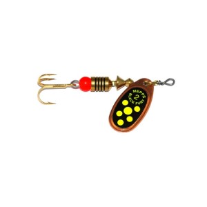 Obrotówka MEPPS Black Fury Miedź/Seledynowe #4/8g