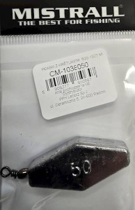 Mistrall Ciężarek Płaski z krętlikiem 50g 1szt 