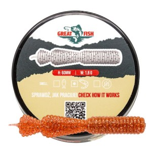 Przynęta gumowa Great Fish GF2 Shrimp Scent 60mm /1,8g- Motor Oil Red 10szt.