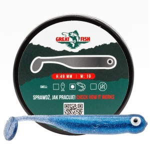 Przynęta gumowa Great Fish GF1 No Scent 49mm/1g- Blue Pearl 10szt. 