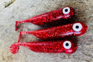 Przynęta gumowa Great Fish GF1 No Scent 49mm/1g- Glitter Red 10szt.