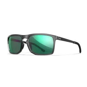 Okulary przeciwsłoneczne Wiley X AXE z soczewkami CAPTIVATE Polarized Green Mirror, ramkami Gloss Crystal Grey 