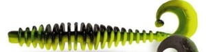 Przynęta gumowa Magic Trout T-Worm Twister Neon Yellow/Black Chilli-Cheese 6,5cm 